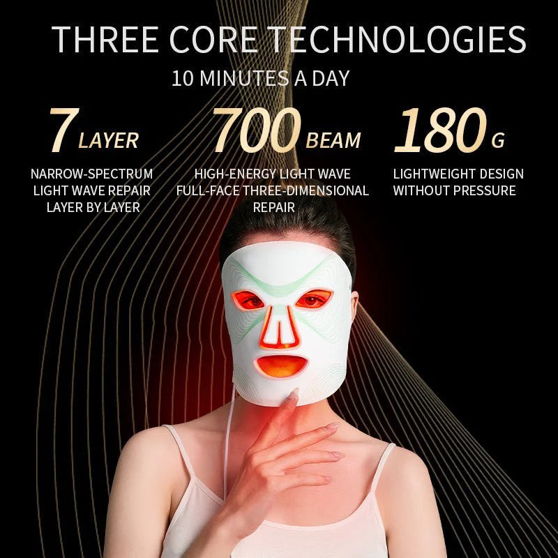 LED Face Mask Light Therapy Device + Facial Mask