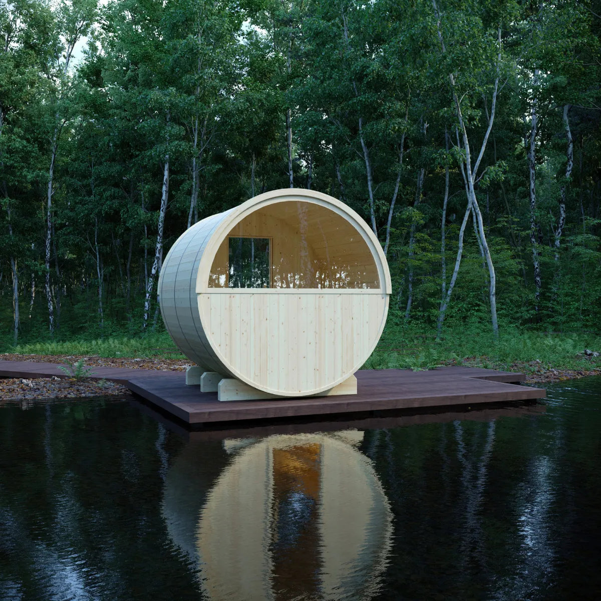 Finnish Barrel Sauna Helsinki — 4-Person with Terrace