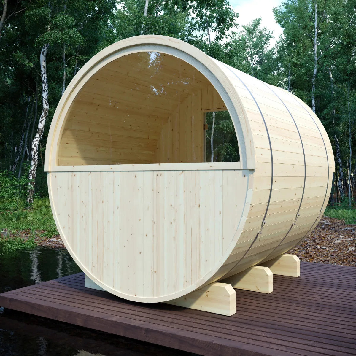 Finnish Barrel Sauna Helsinki — 4-Person with Terrace