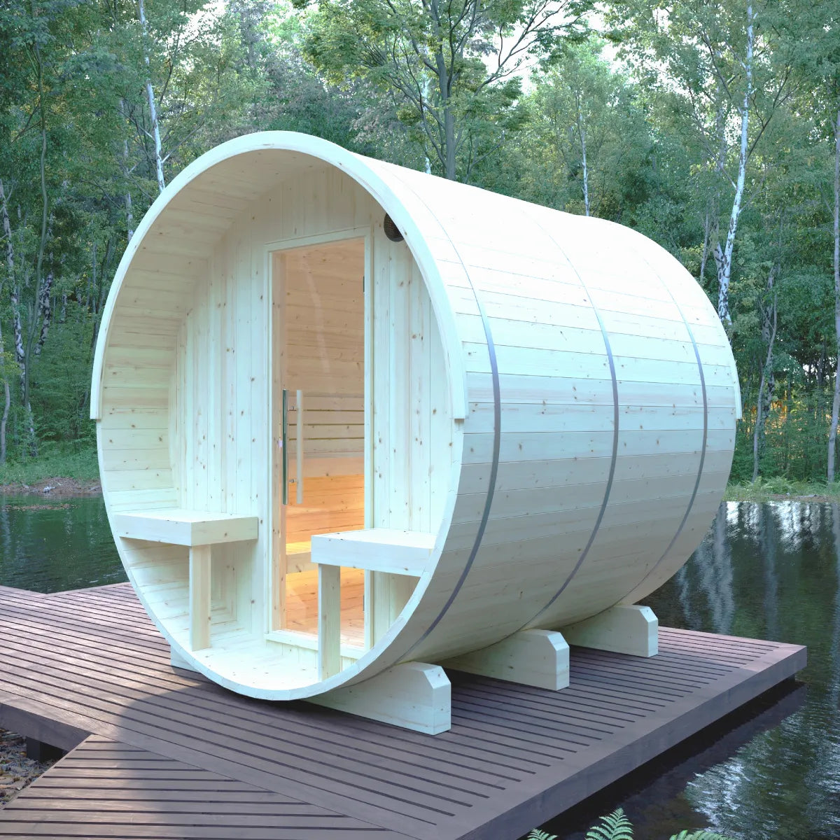 Finnish Barrel Sauna Helsinki — 4-Person with Terrace