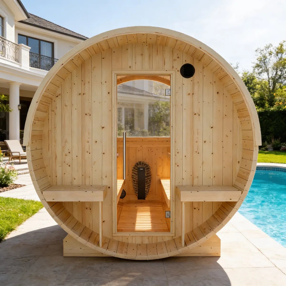 Finnish Barrel Sauna Helsinki — 4-Person with Terrace