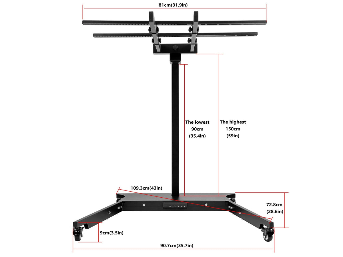 Powered Automatic Rolling Stand for Red Light Panels — Horizontal/Vertical