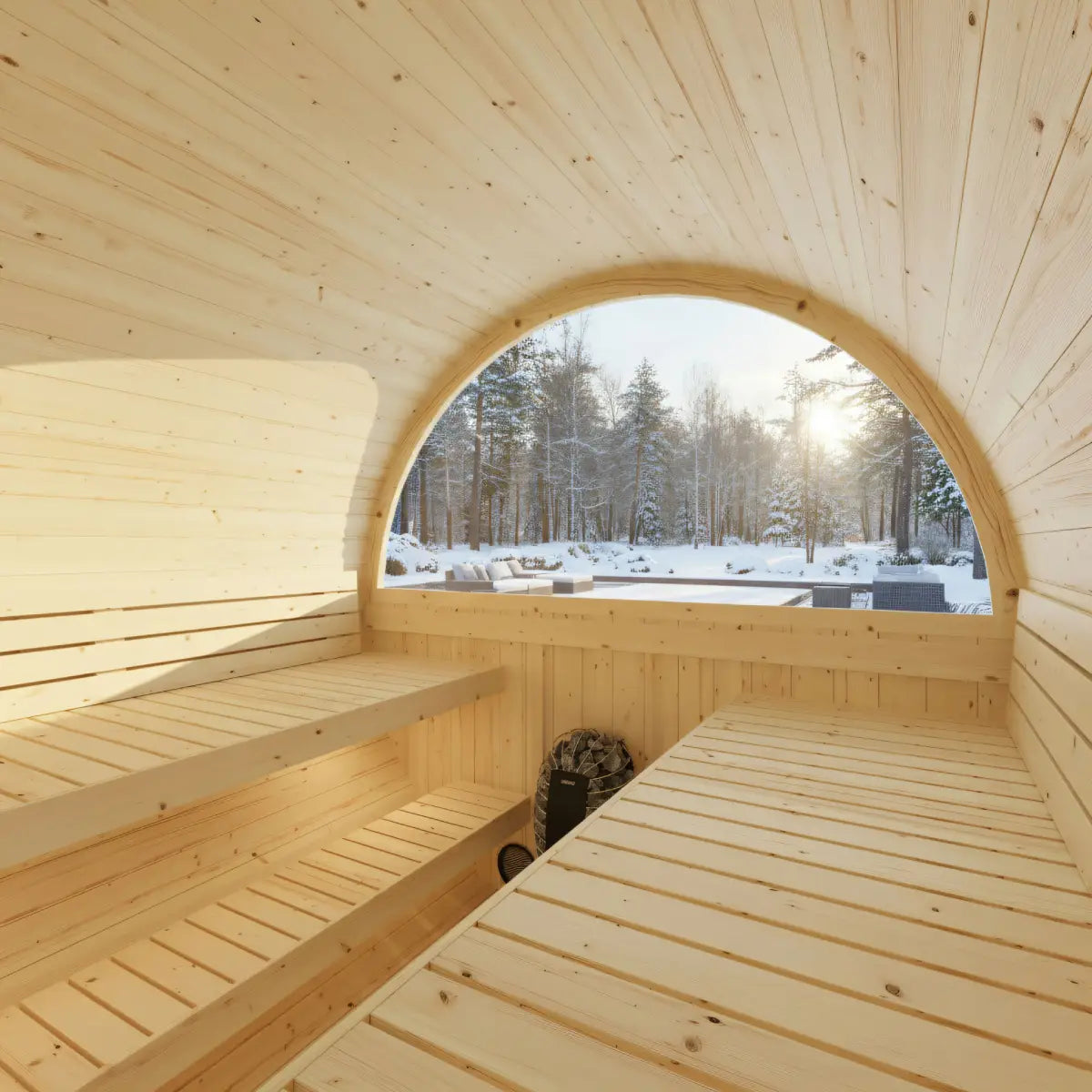 Finnish Barrel Sauna Turku — 6-Person with Terrace