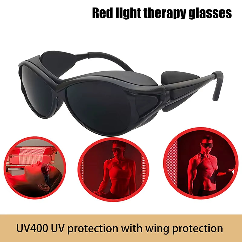 HH Red LED Infrared Light Protective Glasses Laser Eyes Protection Glasses for Tanning Goggles Blocking IPL Laser Safety Glasses