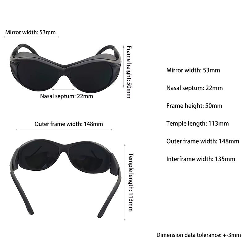 HH Red LED Infrared Light Protective Glasses Laser Eyes Protection Glasses for Tanning Goggles Blocking IPL Laser Safety Glasses