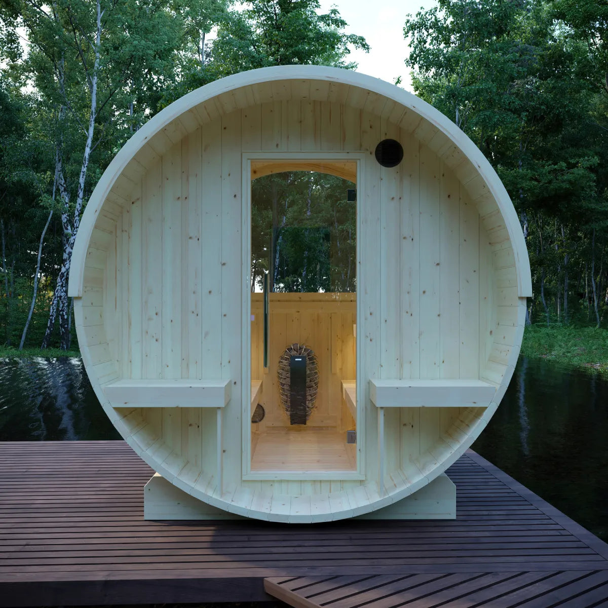 Finnish Barrel Sauna Helsinki — 4-Person with Terrace