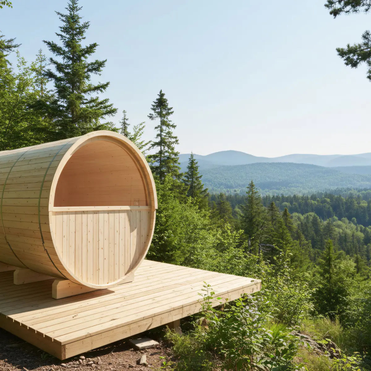 Finnish Barrel Sauna Turku — 6-Person with Terrace